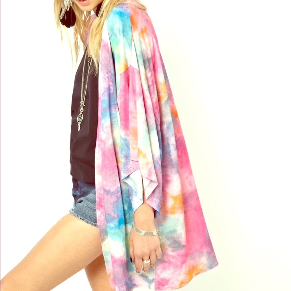 ASOS Kimono in Stardust Print Tie Dye